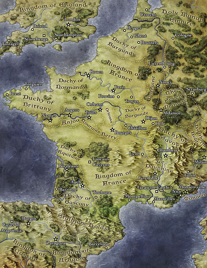 Knights of France Map - Fantastic Maps