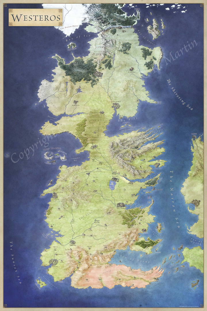 game of thrones beyond the wall map poster