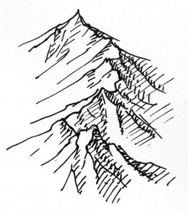 how to draw isometric mountains